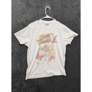 Street Fighter II Graphic T-Shirt Mens Small White Retro Arcade Capcom Tee 1957